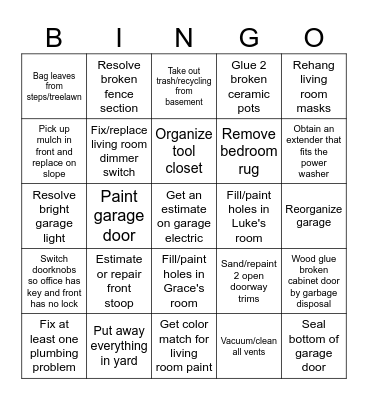 House Bing Bingo Card