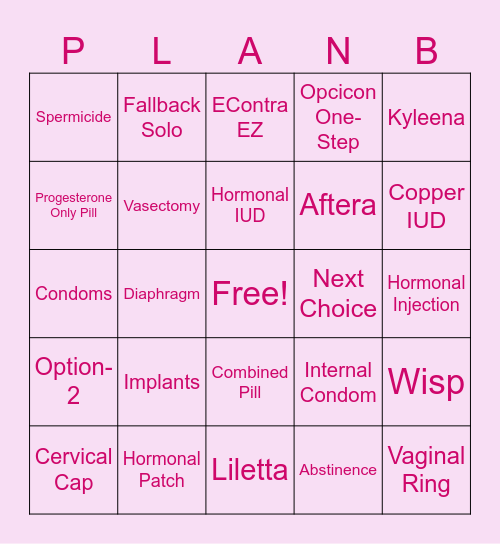 PPGA Plan Boo <3 Bingo Card