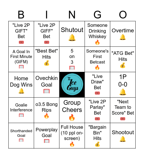 The Ice Guys Betcast 2/6/25 Bingo Card