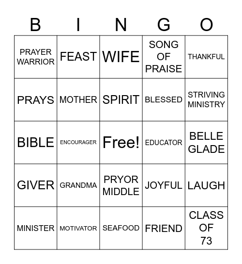 BINGO BRIDE Bingo Card