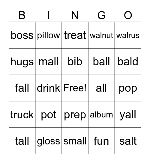 -al BINGO Card