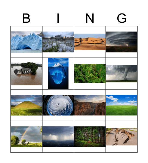 Nature and Disasters Bingo Card