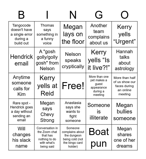 Elaina's Bingo Card Bingo Card