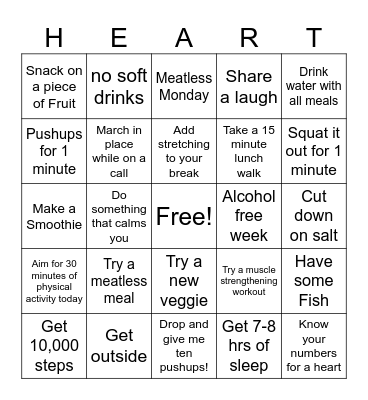 February Bingo Card