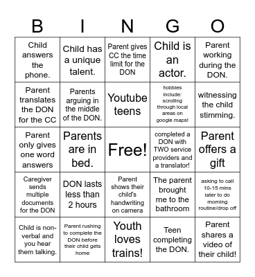 Workday Wonders Bingo Card