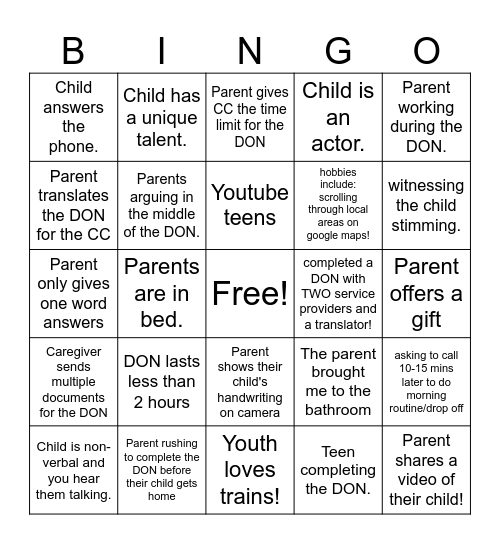 Workday Wonders Bingo Card