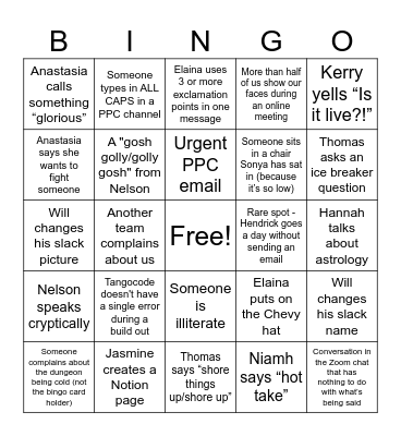 Megan's Bingo Card Bingo Card