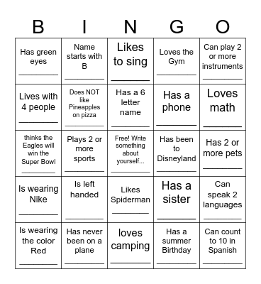 Find someone who... BINGO Card