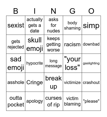 nice guys bingo Card