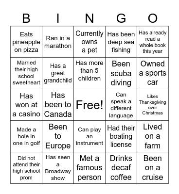 Senior Bingo Card 1 Bingo Card