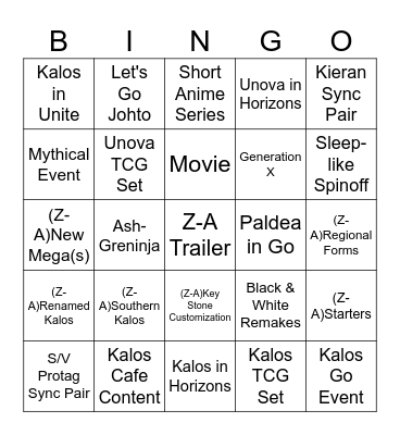 Pokemon Day '25 Bingo Card