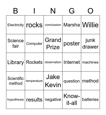 Jake Drake Know It All Bingo Card