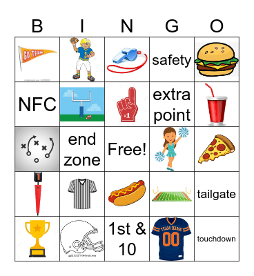FOOTBALL Bingo Card