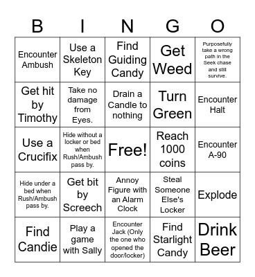 Doors [Trick or Treat] Bingo Card