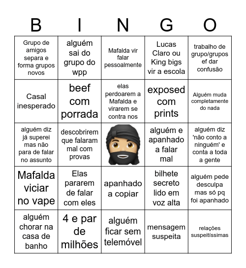 ESCOLA 2025 2 SEMESTRE Bingo Card