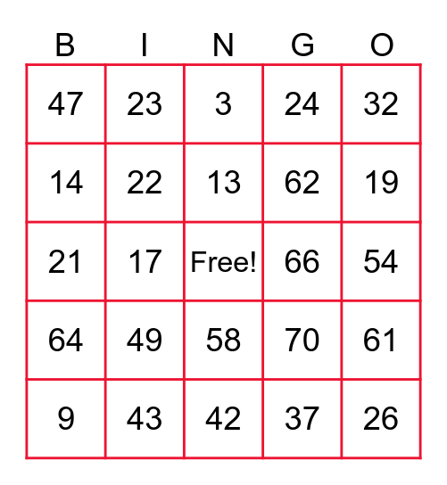 ASA Lunar New Year Bingo Card