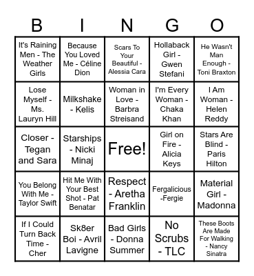 Women Artist Bingo! Bingo Card