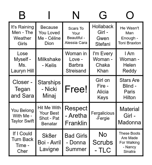 Women Artist Bingo! Bingo Card