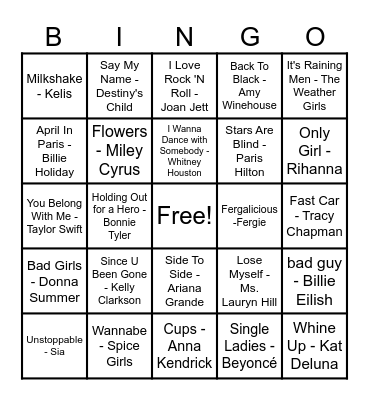 Women Artist Bingo! Bingo Card