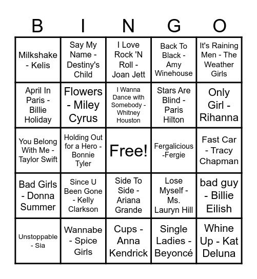 Women Artist Bingo! Bingo Card