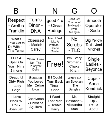 Women Artist Bingo! Bingo Card