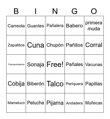 Baby Shower Charlie Bingo Card