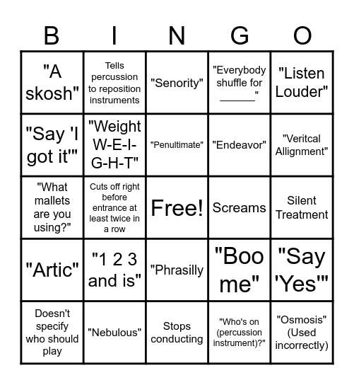 BLINGO! Bingo Card