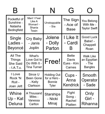 Women Artist Bingo! Bingo Card