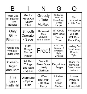 Women Artist Bingo! Bingo Card