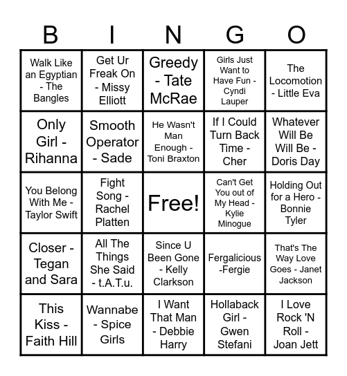 Women Artist Bingo! Bingo Card