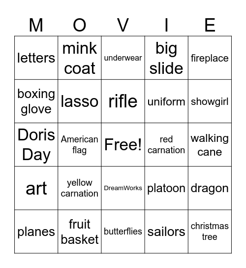 Movie Bingo Card