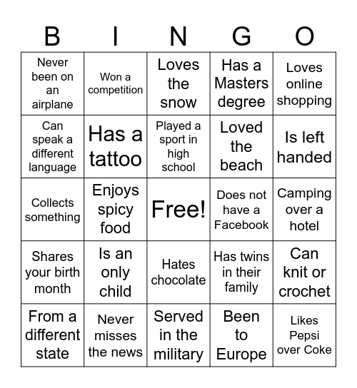 Senior Bingo Card 2 Bingo Card