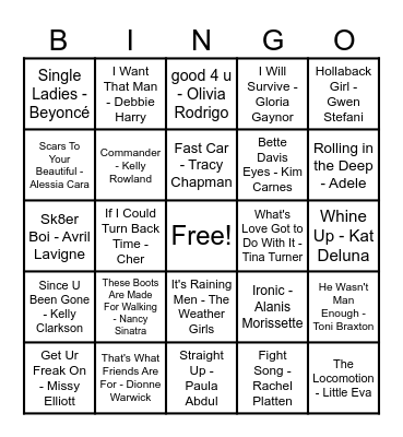 Women Artist Bingo! Bingo Card