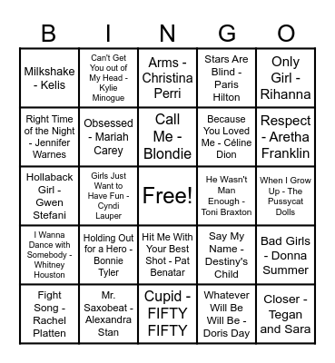 Women Artist Bingo! Bingo Card