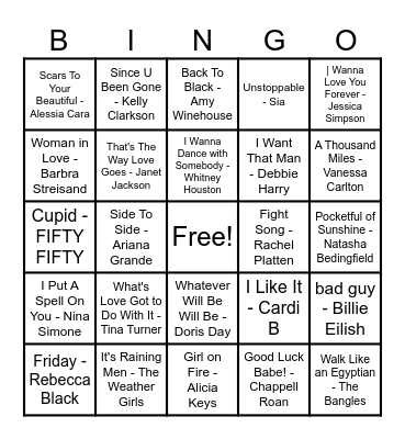 Women Artist Bingo! Bingo Card