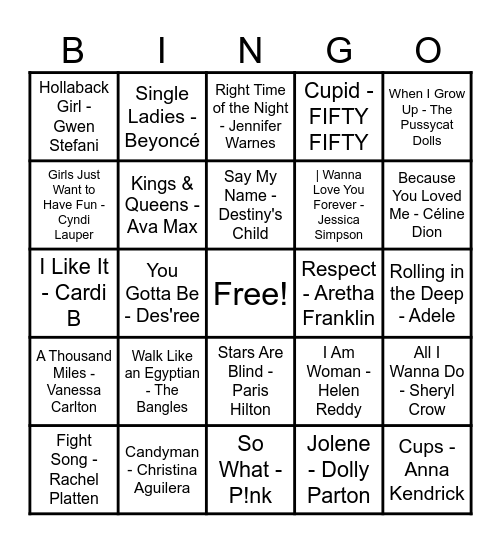 Women Artist Bingo! Bingo Card
