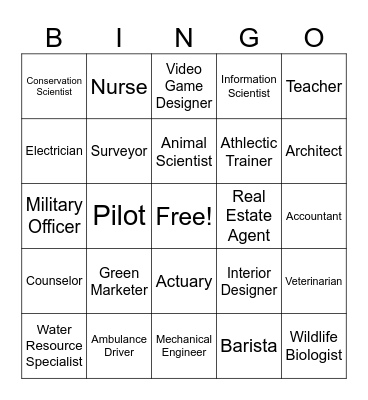 Career Bingo Card