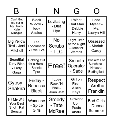 Women Artist Bingo! Bingo Card