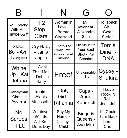 Women Artist Bingo! Bingo Card