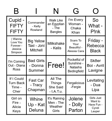 Women Artist Bingo! Bingo Card