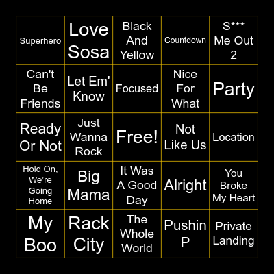 106 & Park BINGO Card
