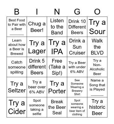 2025 BLVD Brew Bingo Card