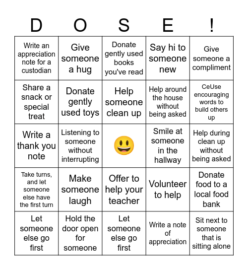Science of Happiness 😃 BINGO! Bingo Card