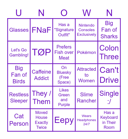 unknowabingo Card