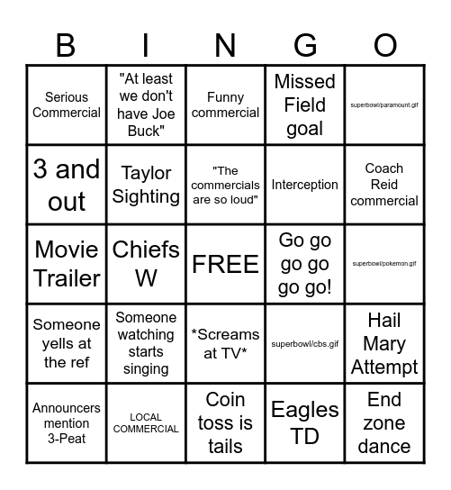 PFSBWP Bingo Card