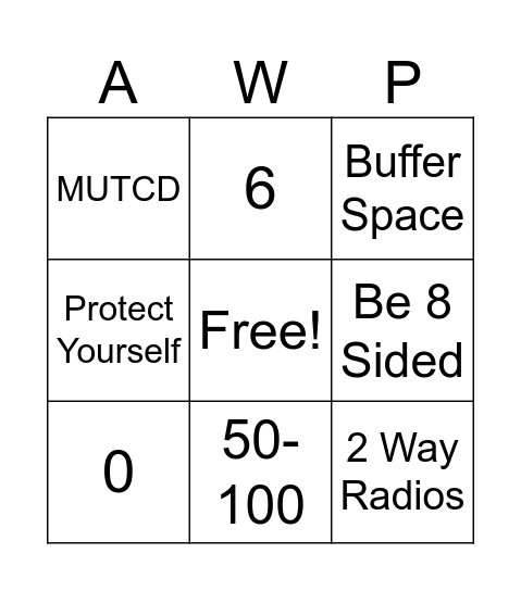 Safety Bingo Card