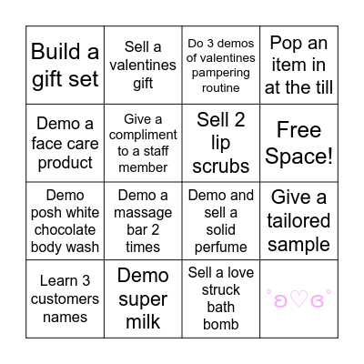 Valentine's Bingo <3 Bingo Card