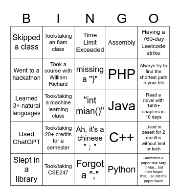 WUCG Onboarding! Bingo Card