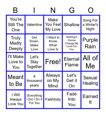 MUSIC BINGO at the Ann Arbor Eagles! Makin' Up! Bingo Card