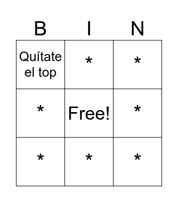 BINGO MUSICAL Bingo Card